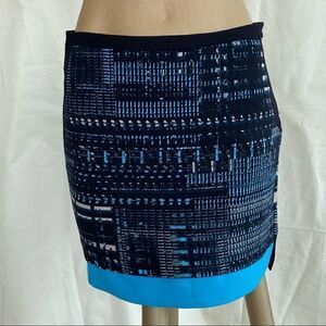 Mexx black all over print mini skirt sz 6